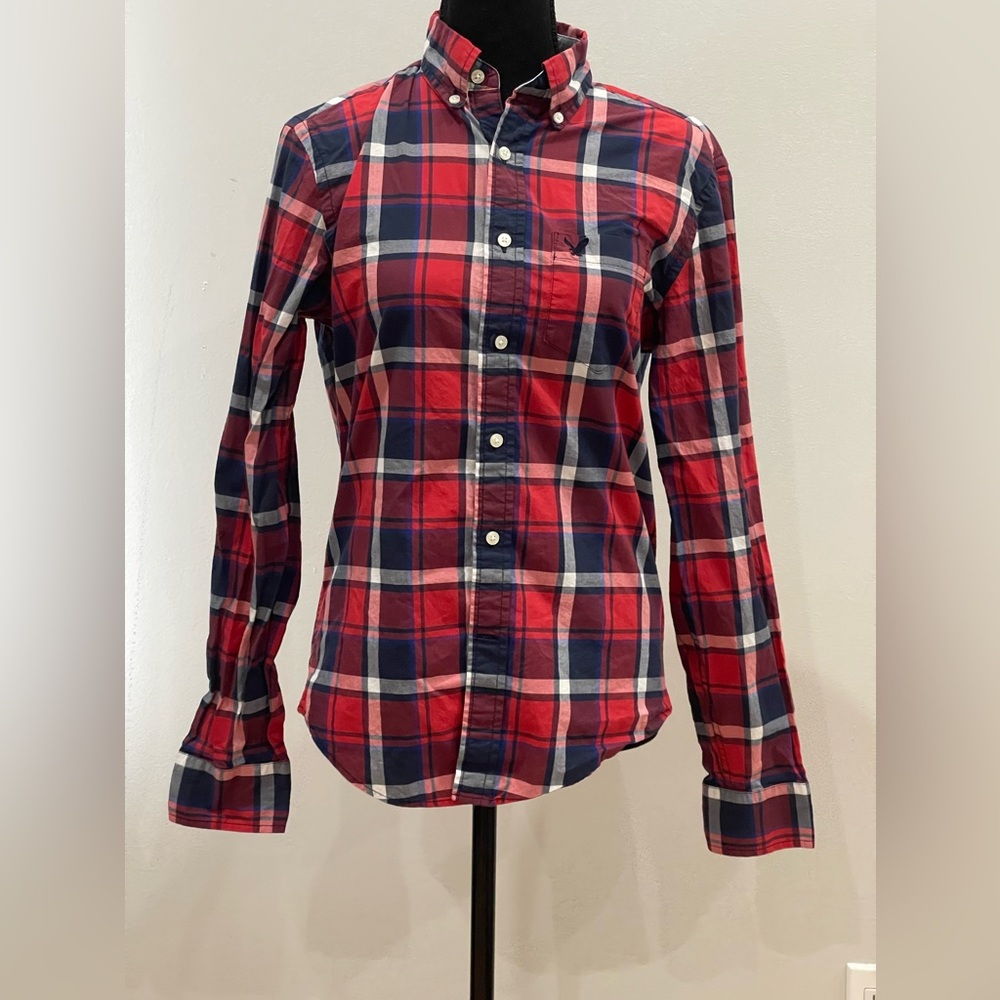 American Eagle XS‎ Classic Fit Button Down Collared 100% Cotton 104